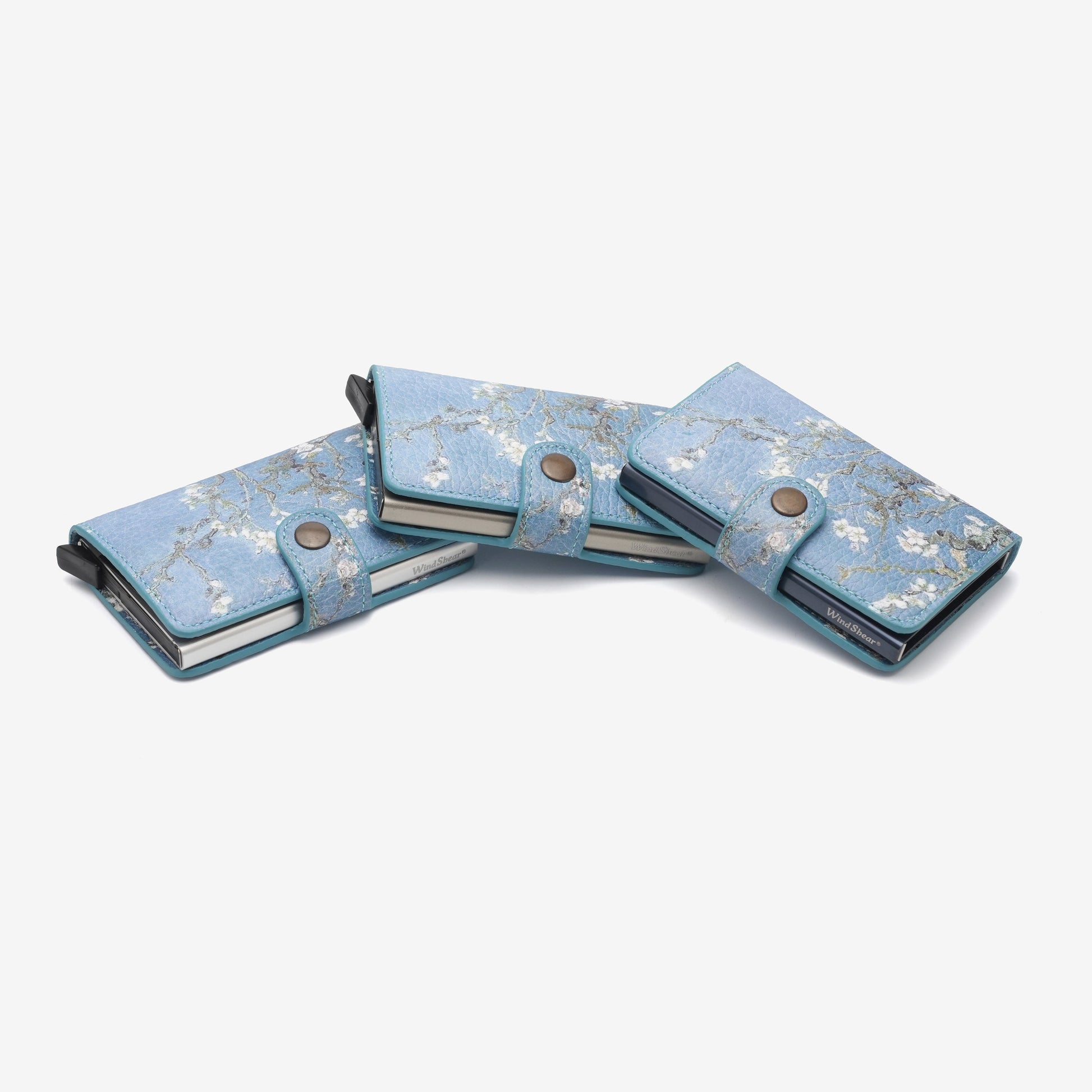 WindShear Hakiki Dana Derisi kartlık Turkuaz Esintisi - 77 gram 102x65x21mm ince minimalist tasarım